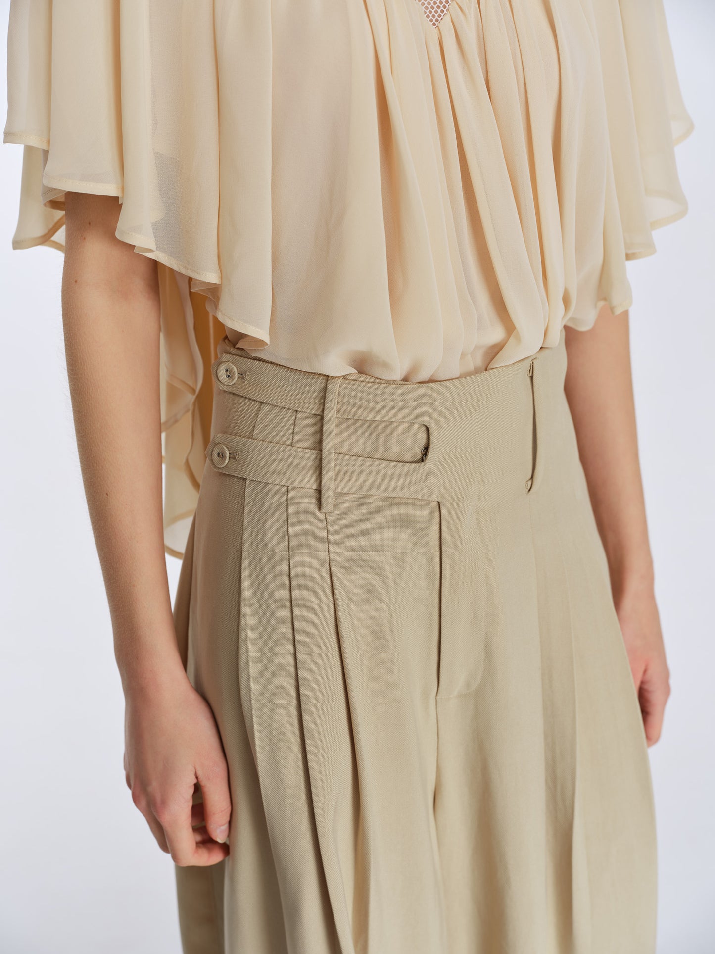 Milo Draped Trousers-Sand
