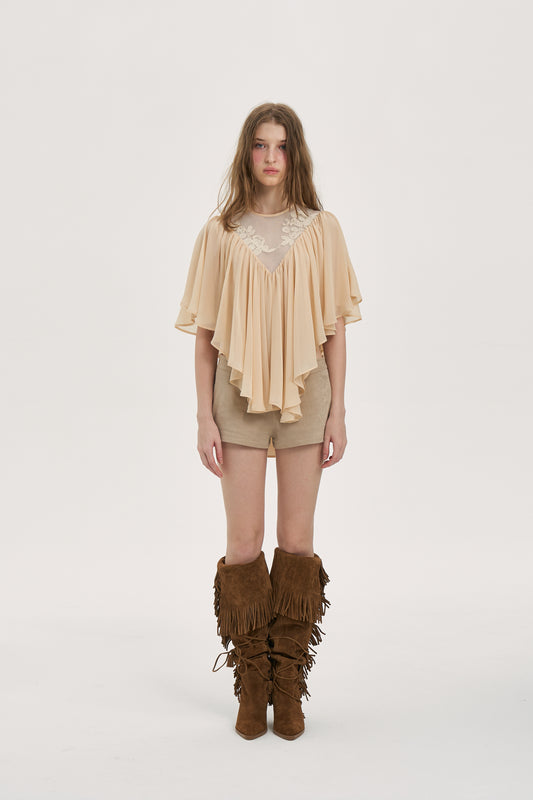 Echo Cloud Lace Cape Top