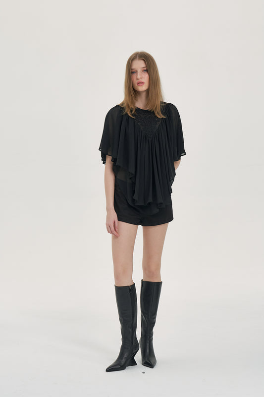 Echo Cloud Lace Cape Top