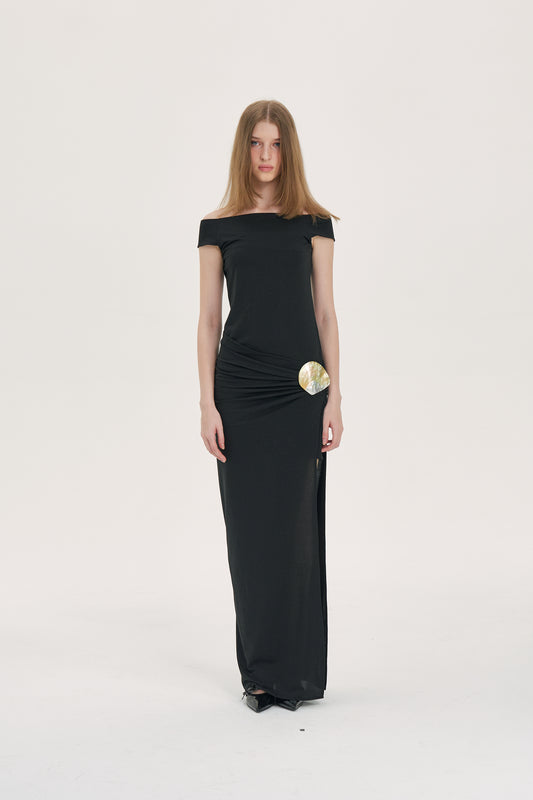 Basile Knit Maxi Dress-Starlit Black