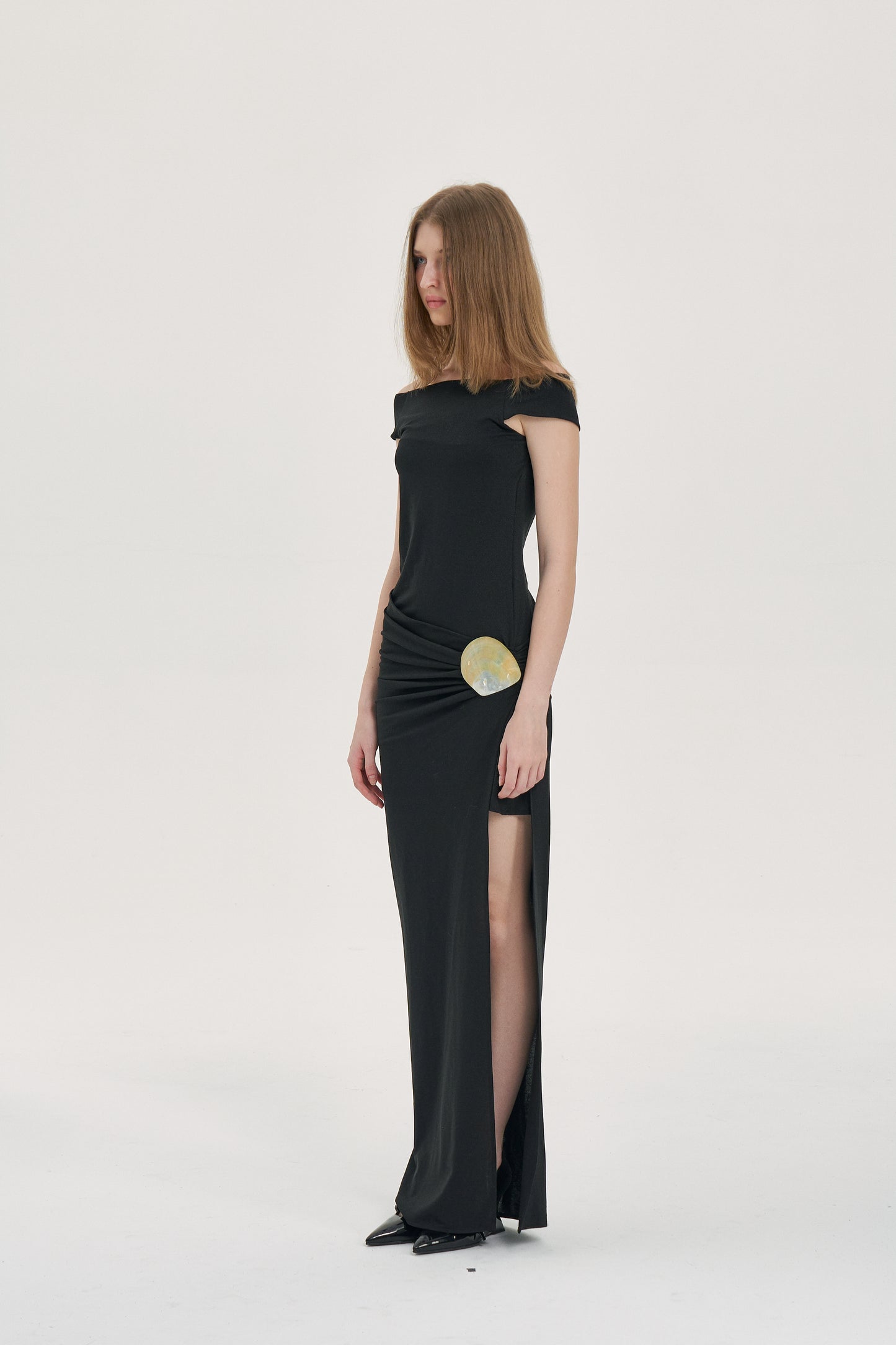 Basile Knit Maxi Dress-Starlit Black
