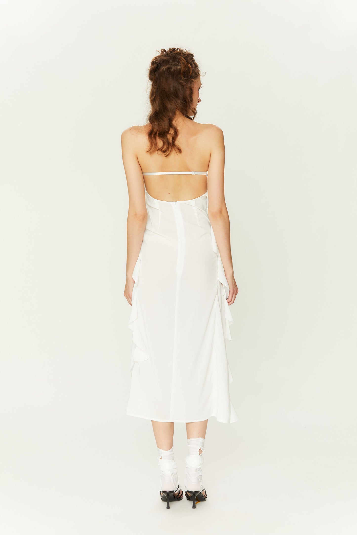 Crush Strapless Dress in White