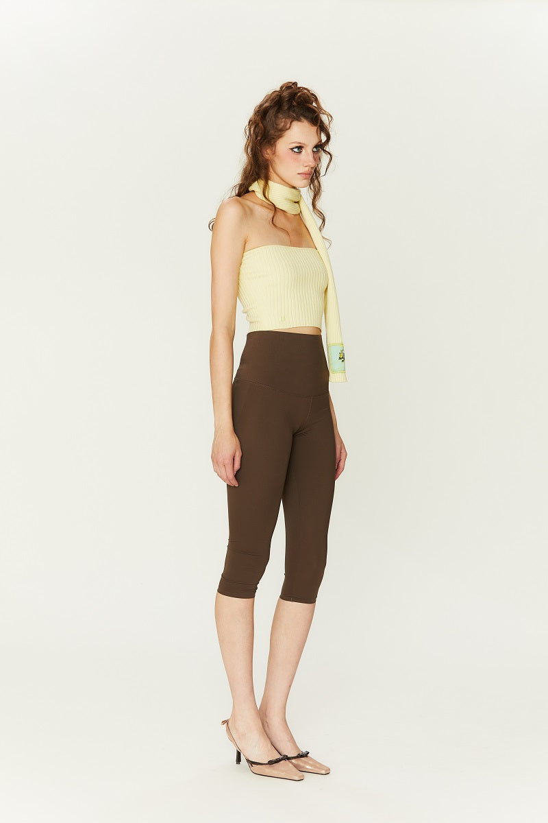 Mirri Scarf-style Knitted Tube Top in Cream