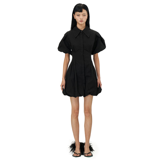 Castello Mini Shirt Dress in Black