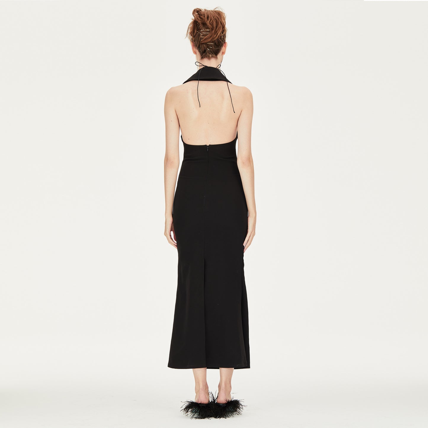 Thea Halter Strap Maxi Dress in Black