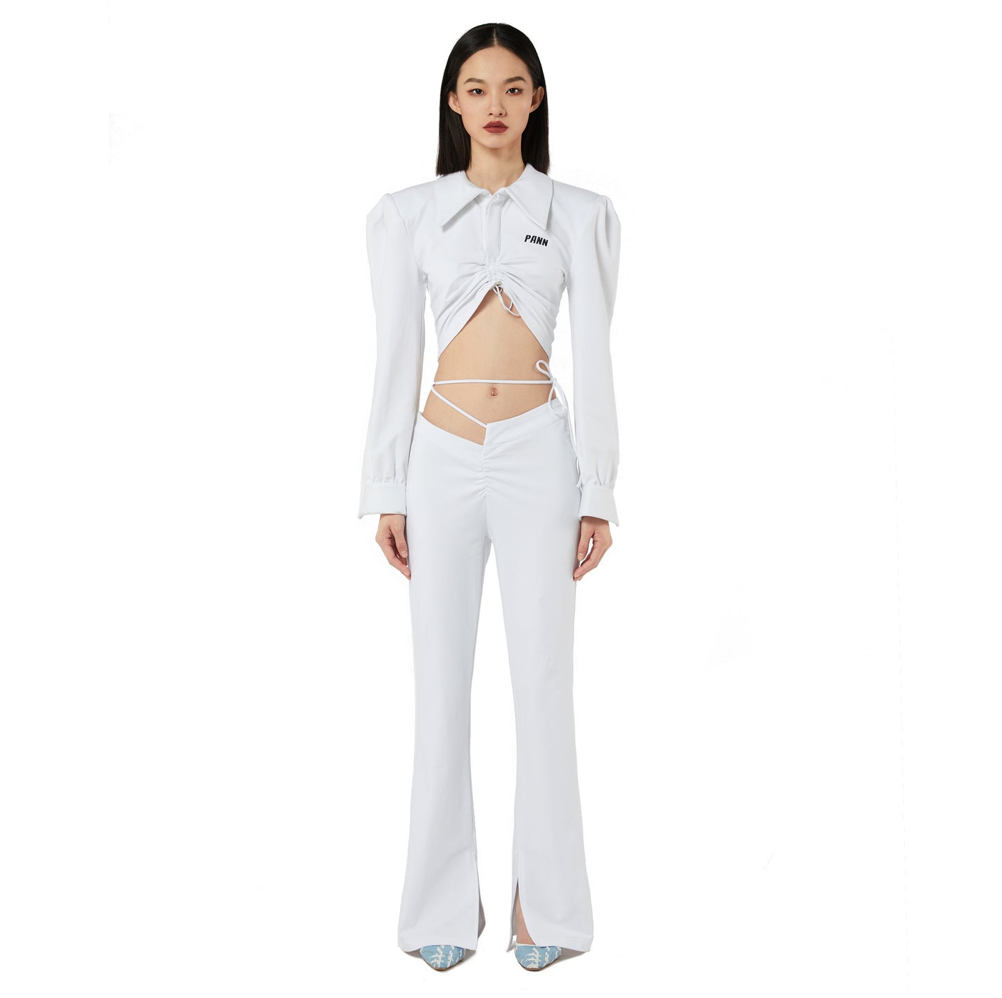Kiki Polo Long Sleeves Top in White