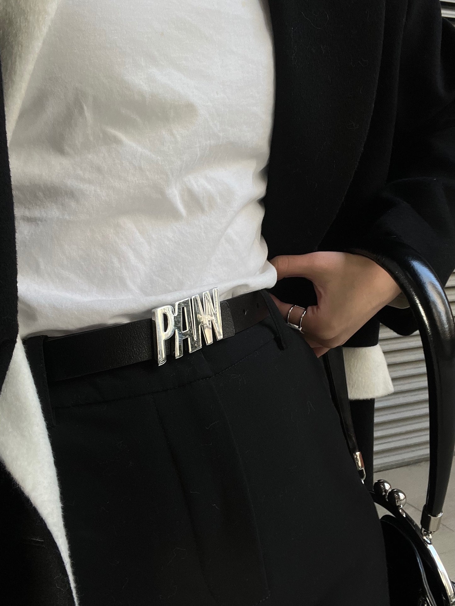 Pann Signatured Logo Belt in Black