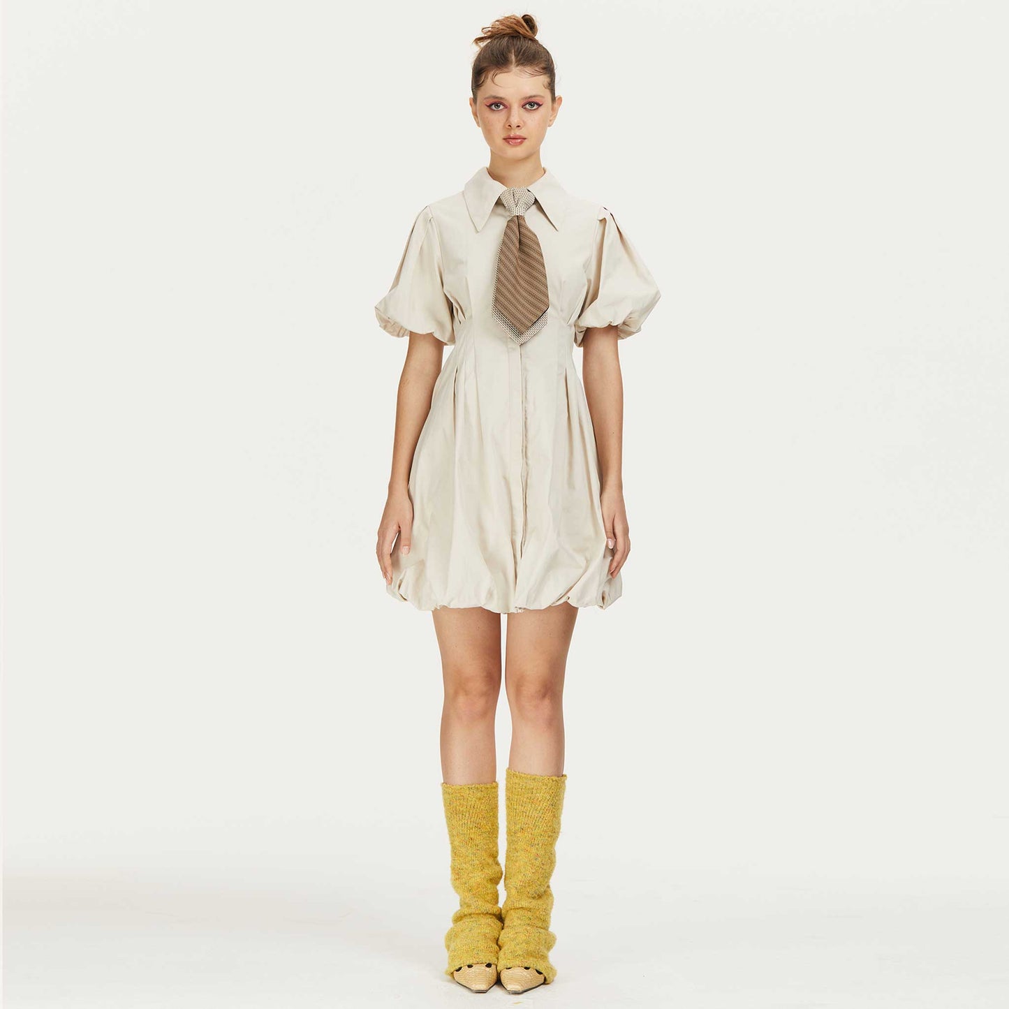 Castello Mini Shirt Dress in Beige